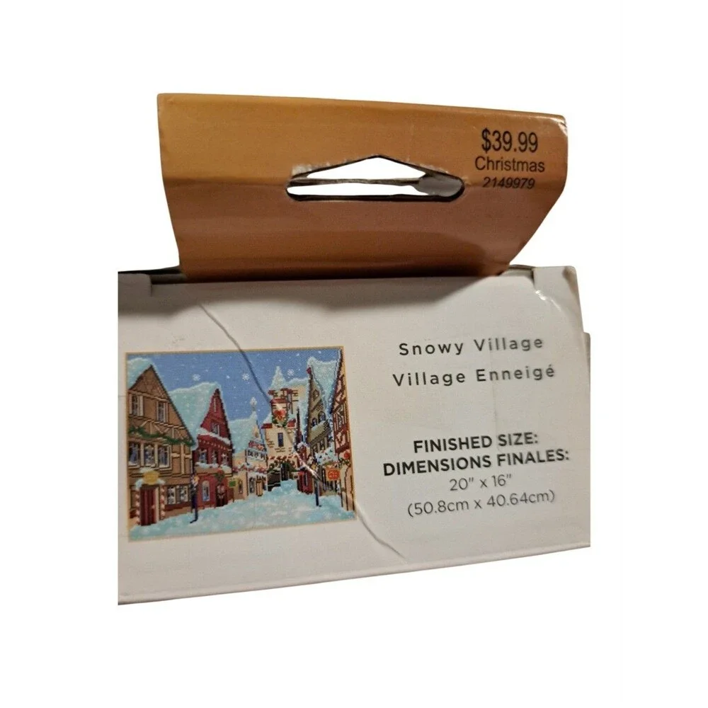 Lot of 2 Leisure Arts Diamond Art Advanced Expert Kits Cross, Christmas Village